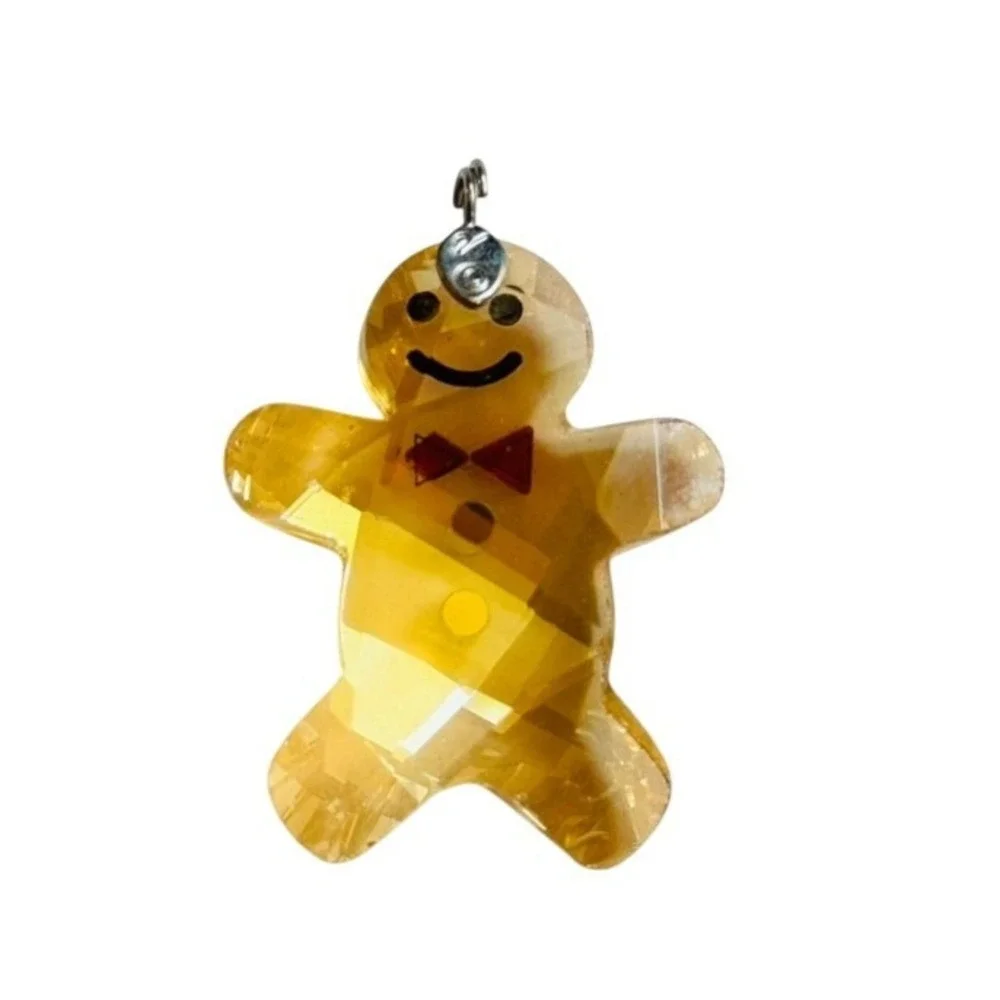 Swarovski Twinkling Gingerbread Man Ornament Swan Signed Crystal Rhinestone